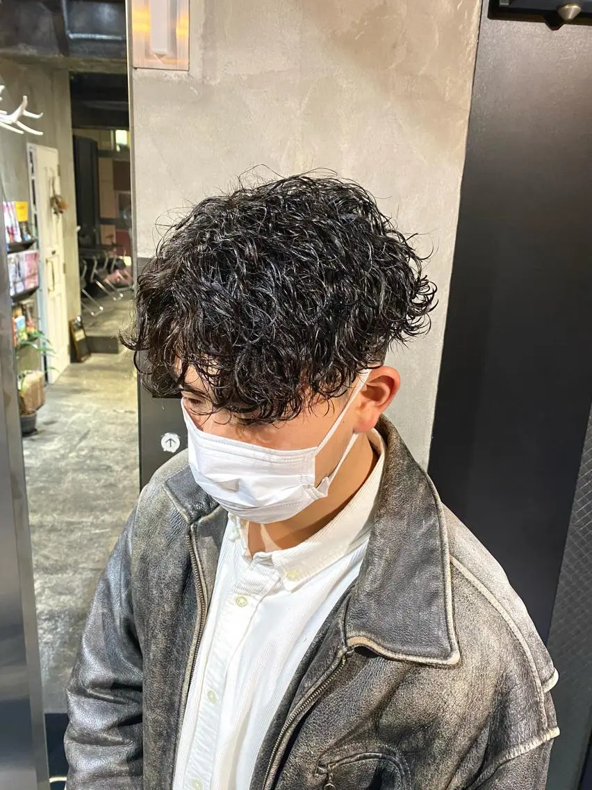 ショート パーマ メンズ カット パーマ 八戸パーマ/メンズパ ーマ/シンゴ。のヘアスタイル