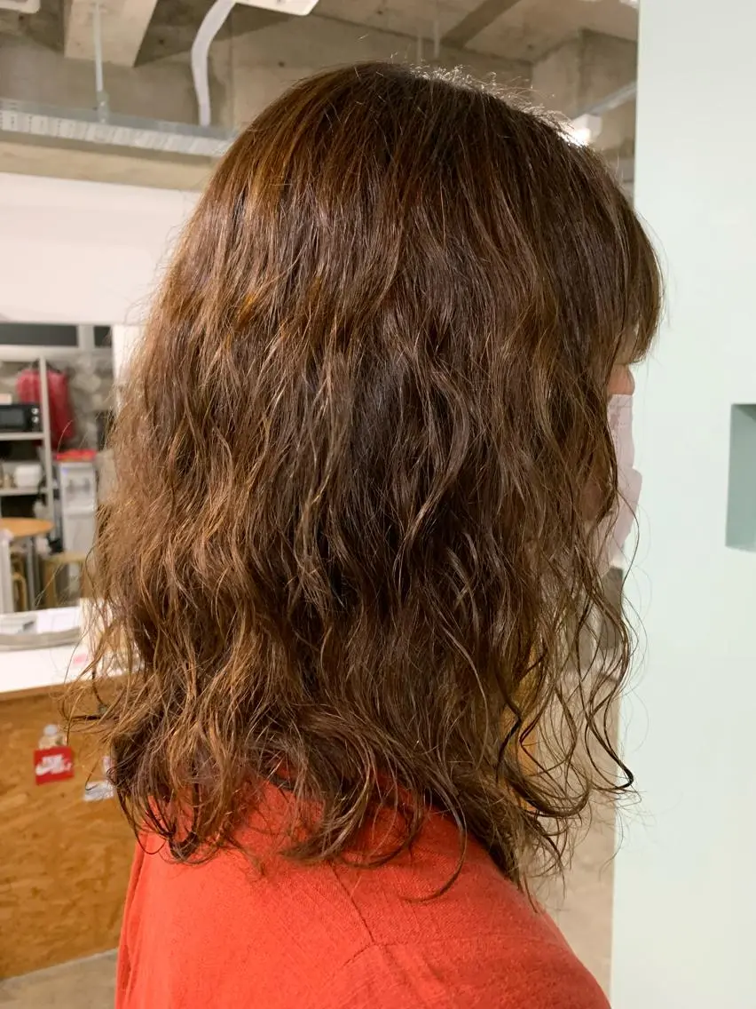 ミディアム パーマ ミディアムパーマ 笠原 敦司のヘアスタイル