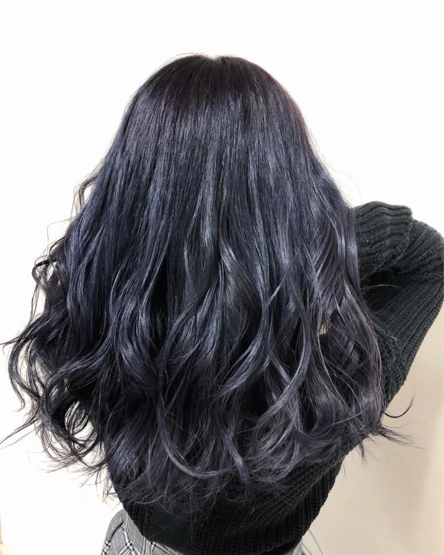 ロング カラー ヘアアレンジ ネイビーカラー enurk店 🍋 M I K U  *のその他イメージ