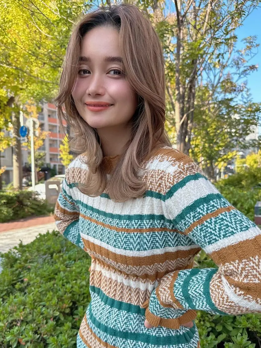 カラー セミロング カット ヘアカラー ANGELICA JR和歌山店のヘアスタイル
