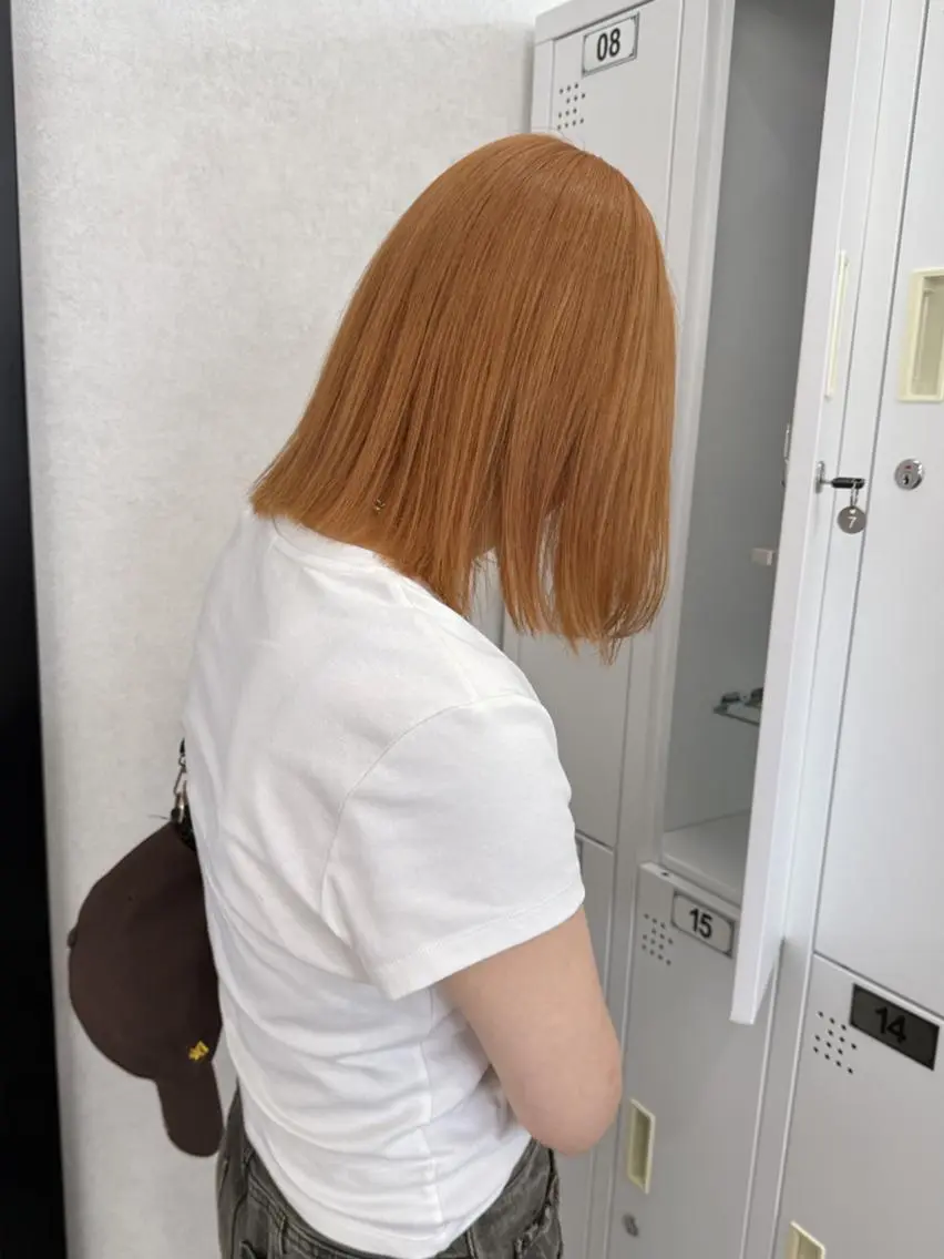ミディアム カラー オレンジ 🎀ブリーチ ハイト ーン ♡Kanon♡のヘアスタイル