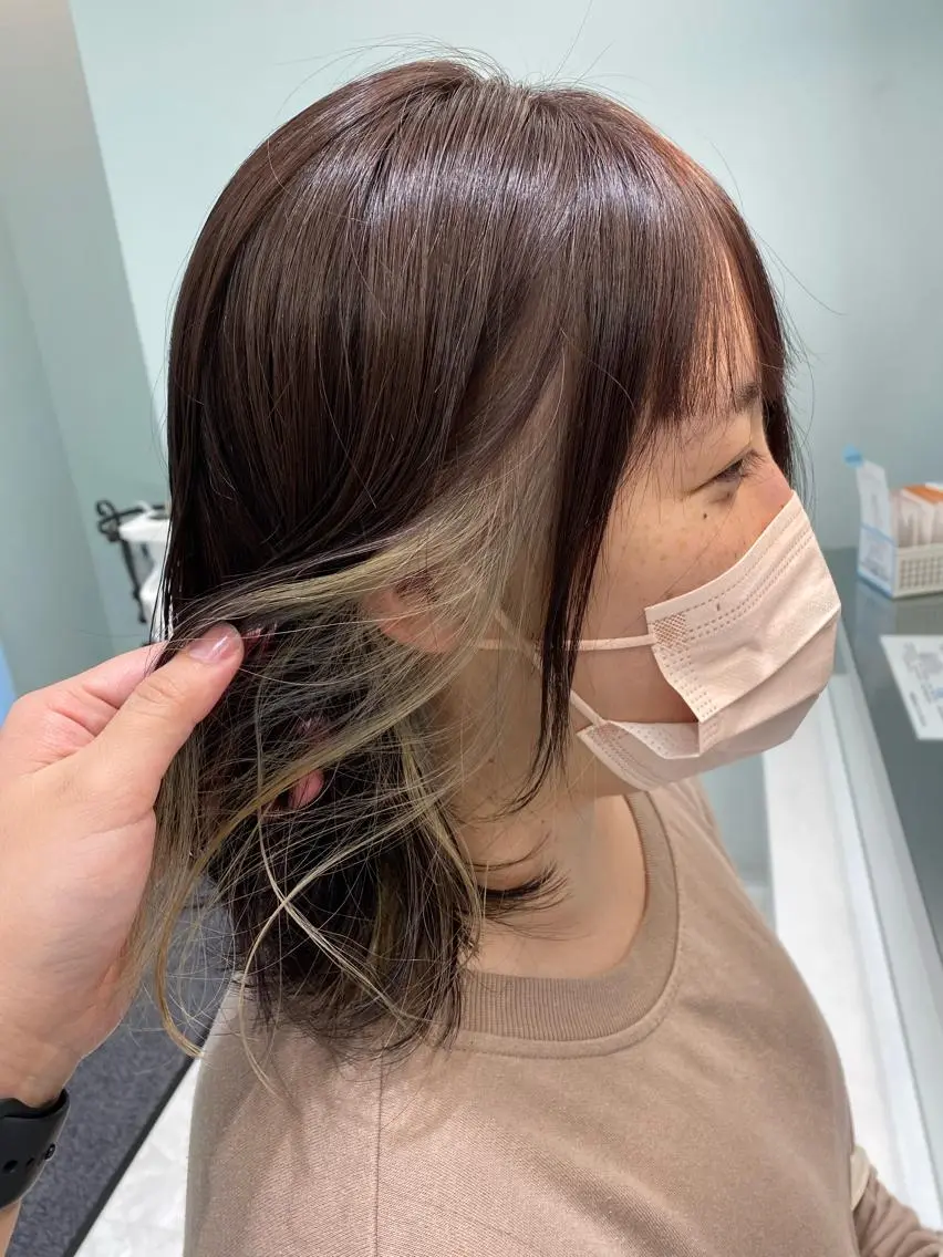 ミディアム カラー ヘアカラー トリートメント 中川 茜里のヘアスタイル