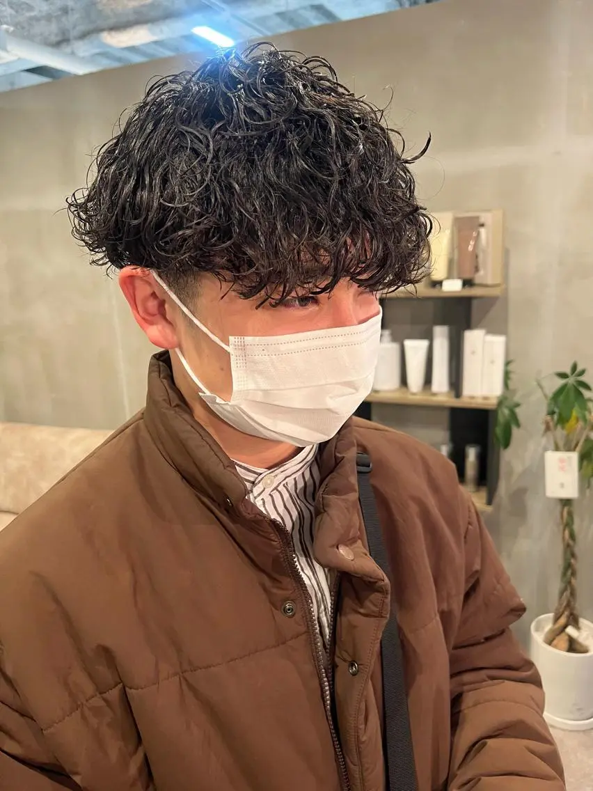ショート パーマ メンズ カット パーマ 【S.BROOM】 店長　西川徹のヘアスタイル