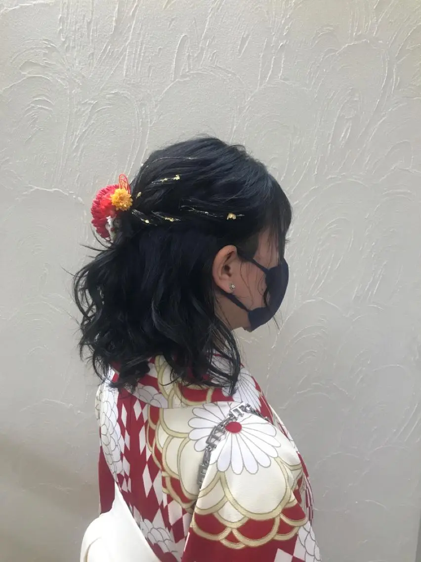 ミディアム ヘアアレンジ ヘアセット/メンズ パーマChihoのヘアスタイル