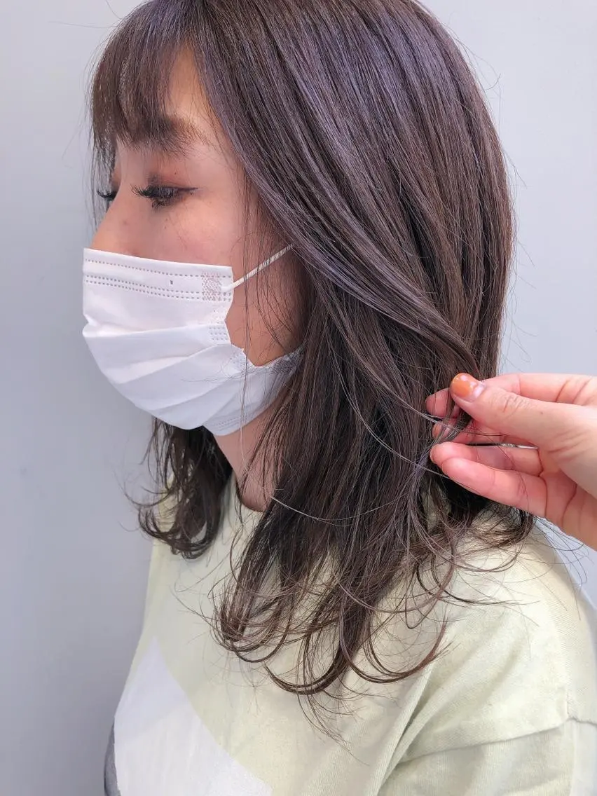 セミロング カット ヘアカラー トリートメント 似合わせ艶髪カラー ❤️ハダユミのヘアスタイル