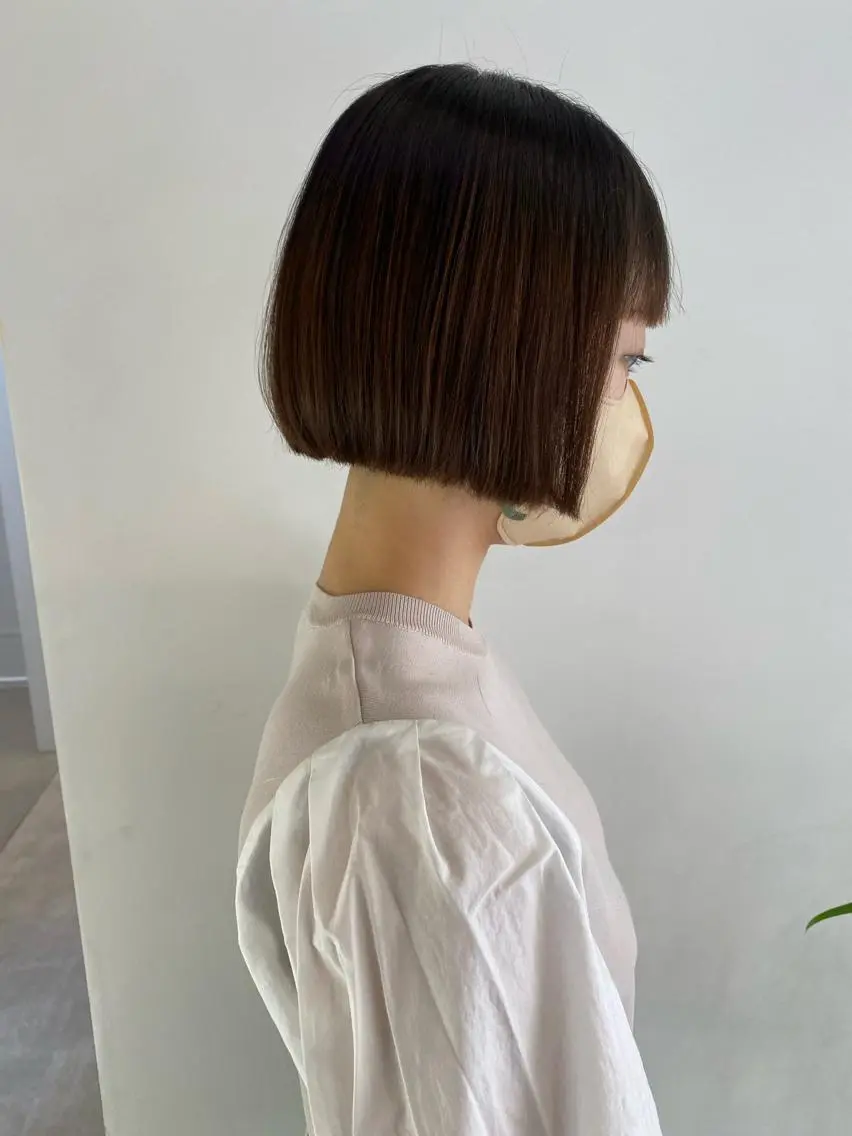 ショート ボブ 天神最安値エクステ カラーレイヤーカットのヘアスタイル