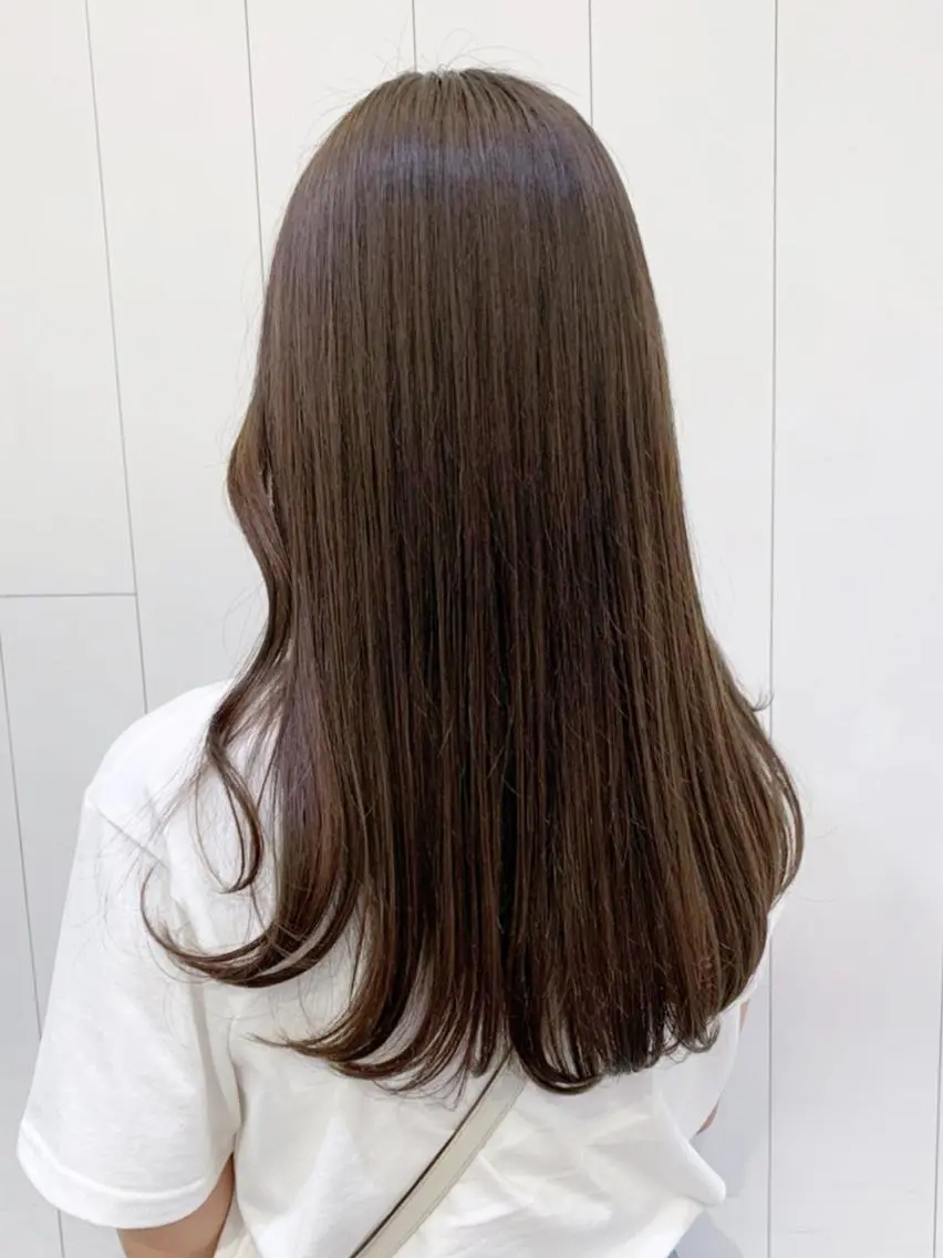 セミロング カラー パーマ ヘアアレンジ グレージュ ITbyALBUM 松戸のヘアスタイル