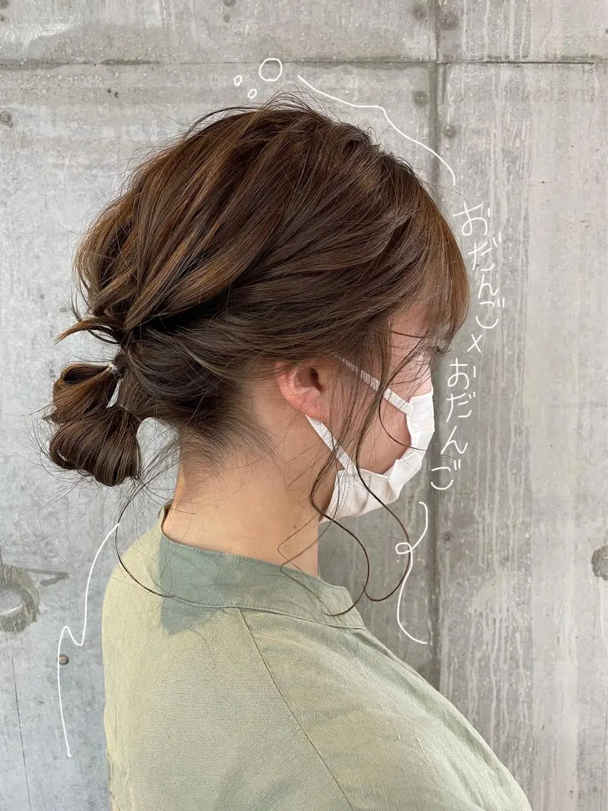 ミディアム ヘアアレンジ はやしほのか｜ ヘアセット×カラーのヘアスタイル