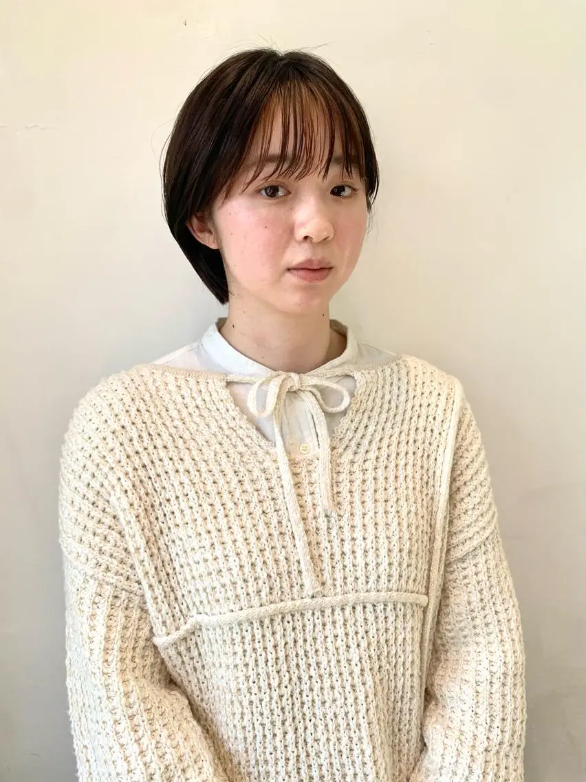 ショート カラー カット ヘアカラー トリートメント 👑ボブはお任せ ミヤノ👑のヘアスタイル