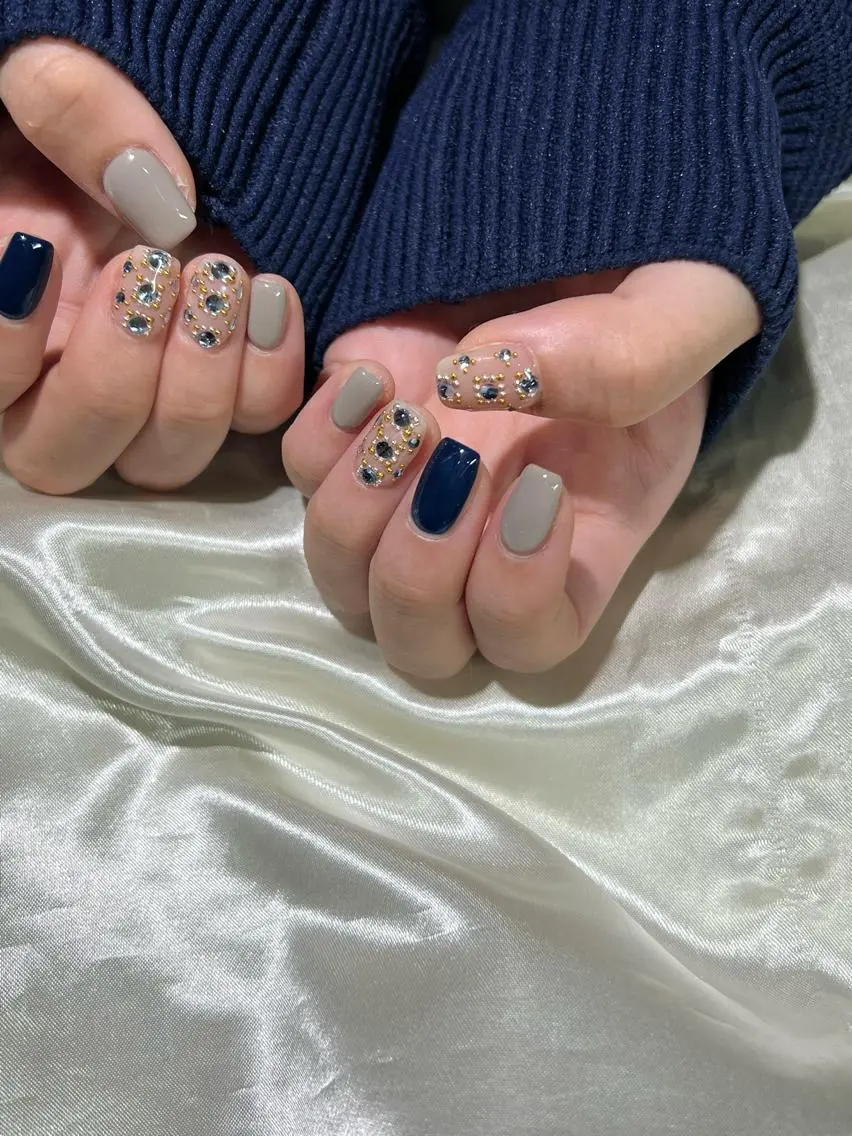 ネイル 持ち込み ニュアンスネイル ストーンネイル ハンドネイル ハンドケア Charme. NOBUKOのネイルデザイン