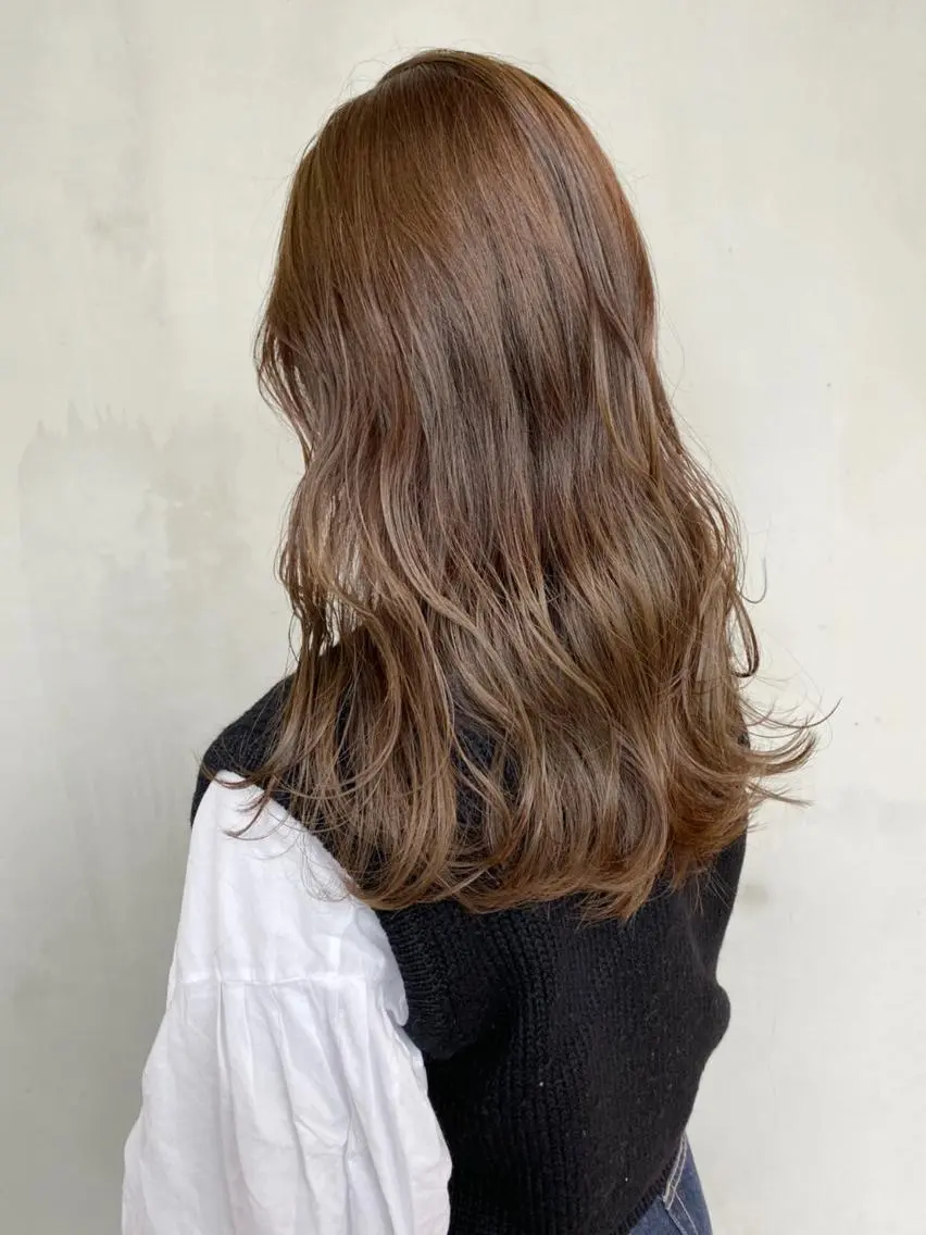 セミロング カラー パーマ ヘアアレンジ ベージュカラー ITbyALBUM 中野店のヘアスタイル