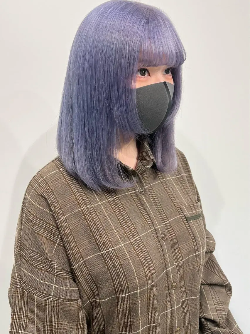ミディアム カラー ヘアアレンジ 顔まわりレイヤー レイヤーカット HARU//原宿🤍 リピート率NO.1のヘアスタイル