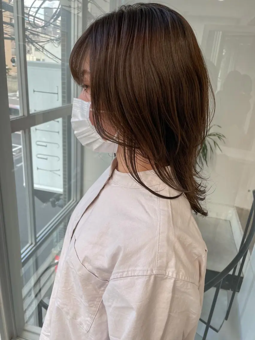 カラー アッシュ アッシュブラウン ブラウンカラー オレンジ 井上 葉月のヘアスタイル