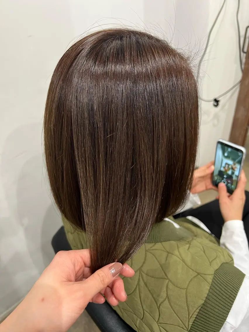 ミディアム カラー ハイライトカラー ハイライト nito misakiのヘアスタイル