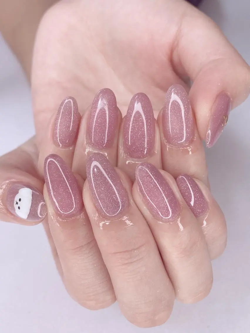 ネイル アニマル柄 アートネイル フレンチネイル グラデーション キラキラネイル Ｎail Ｓalon ertiのネイルデザイン