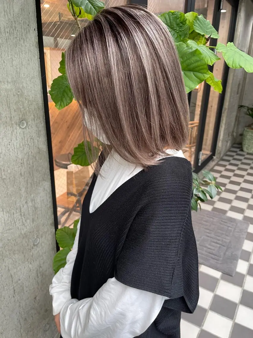 ミディアム カラー ベージュカラー ヘアカラー タナカ タクヤのヘアスタイル