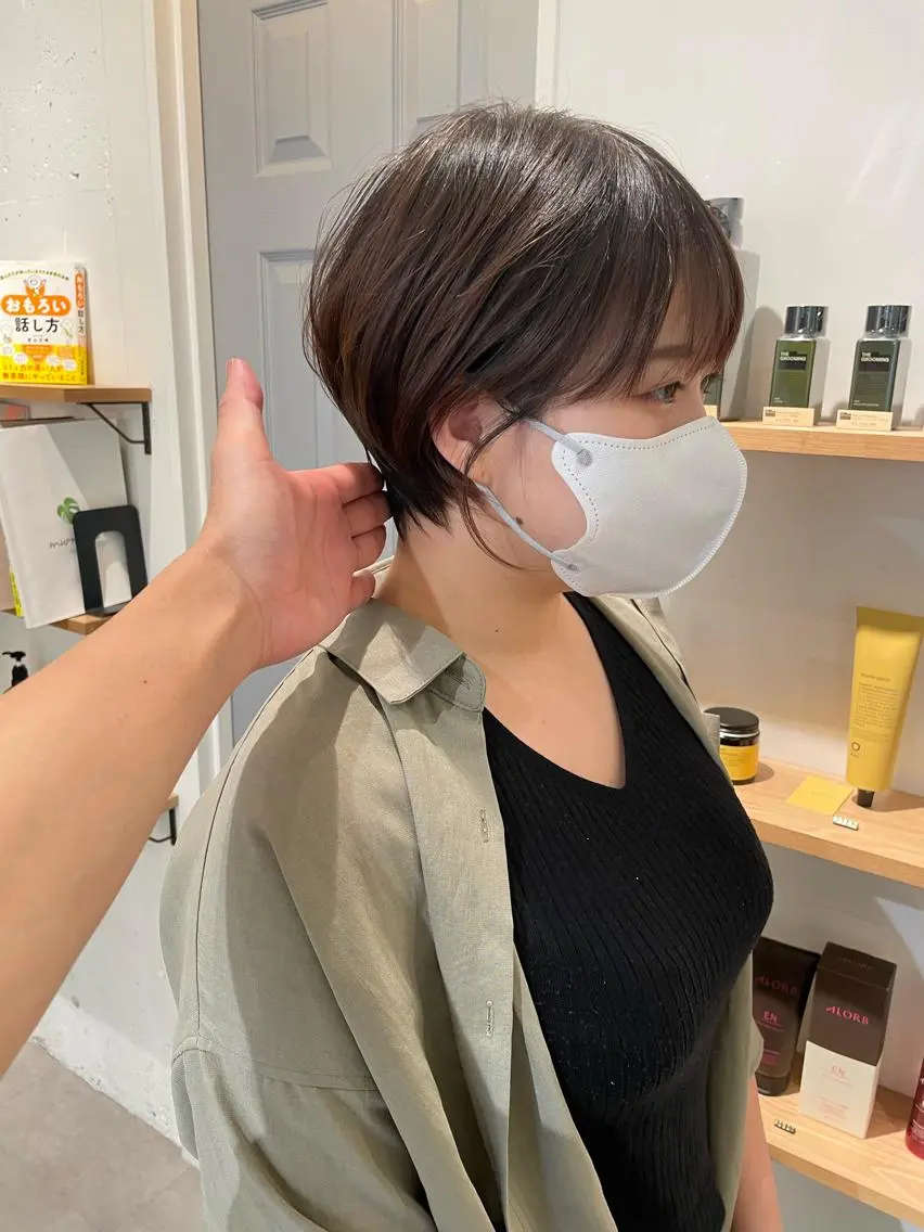ショート カラー 丸みショート ショートヘア カット 表参道【髪質改善】 宮嶋勇太のヘアスタイル