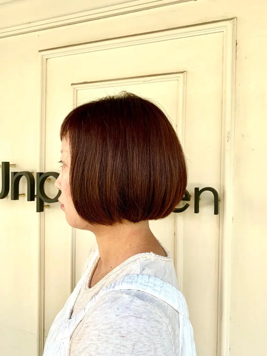 ミディアム カラー ボブ カット ヘアカラー ナカジマ ハルカのヘアスタイル