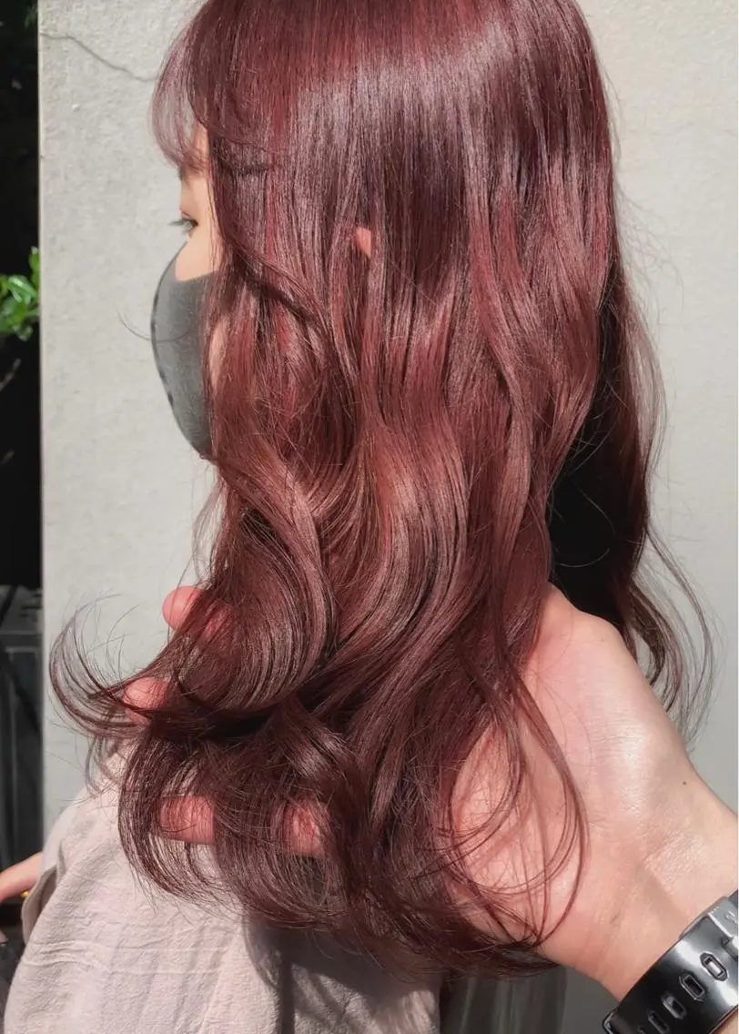 ミディアム カラー ベージュカラー ピンクカラー ピンクベージュ ヘアカラー トリートメント 矢野 晃平のヘアスタイル