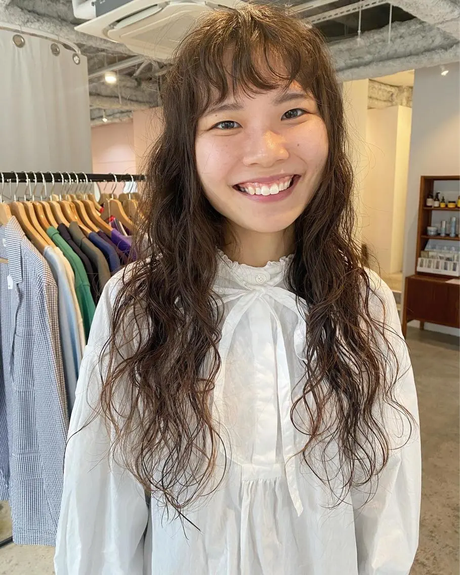 ロング カラー パーマ カット パーマ トリートメント Hayashi Shioriのヘアスタイル