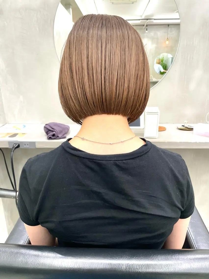 ショート カラー ボブ カット ヘアカラー トリートメント 👑ボブはお任せ ミヤノ👑のヘアスタイル