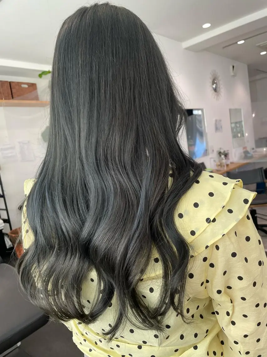 ロング カラー アッシュ ヘアカラー 京都美容師 塩のヘアスタイル