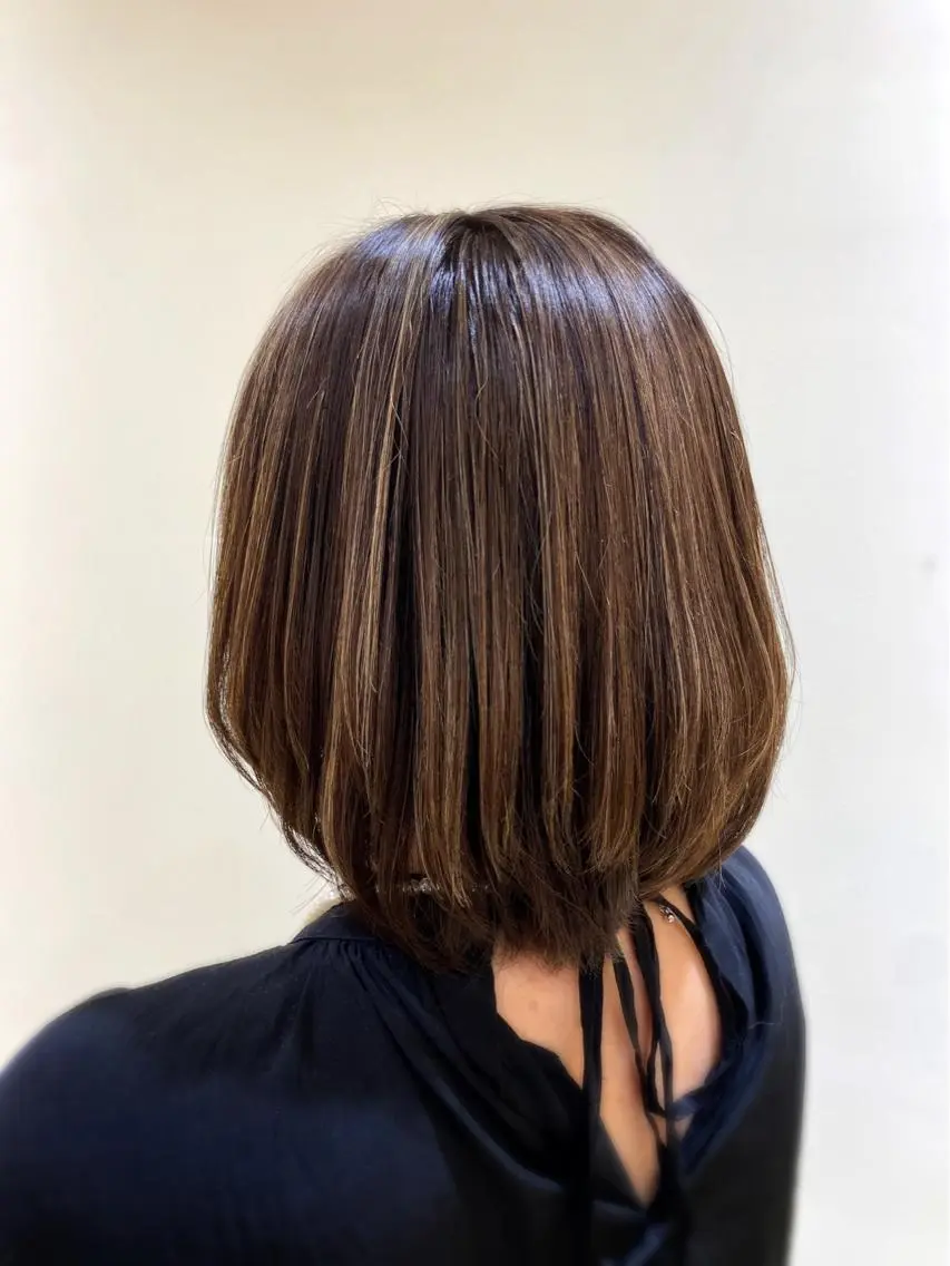 ミディアム カラー ハイライトカラー ハイライト カット ヘアカラー 小顔レイヤー💗 木村実樹のヘアスタイル