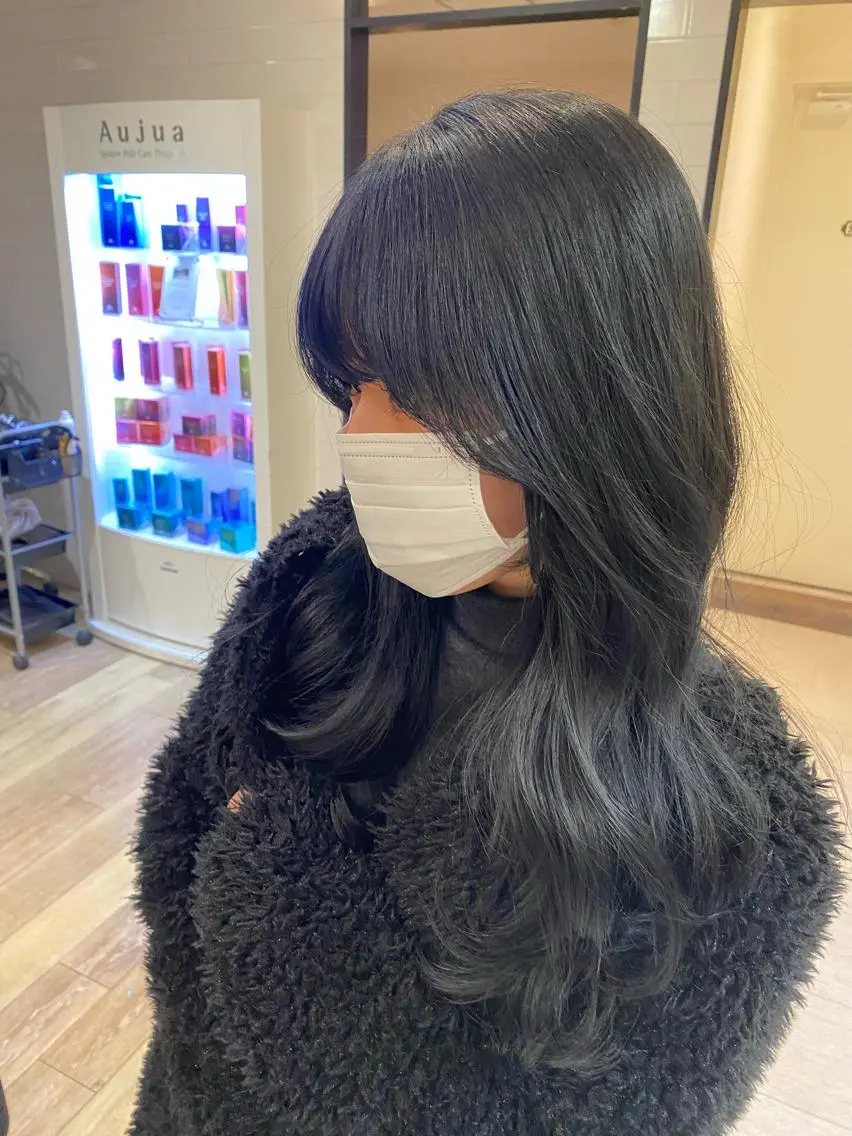ロング 韓国風ヘア レイヤーカット カット ヘアカラー 韓国トレンドヘア しゅーやのヘアスタイル
