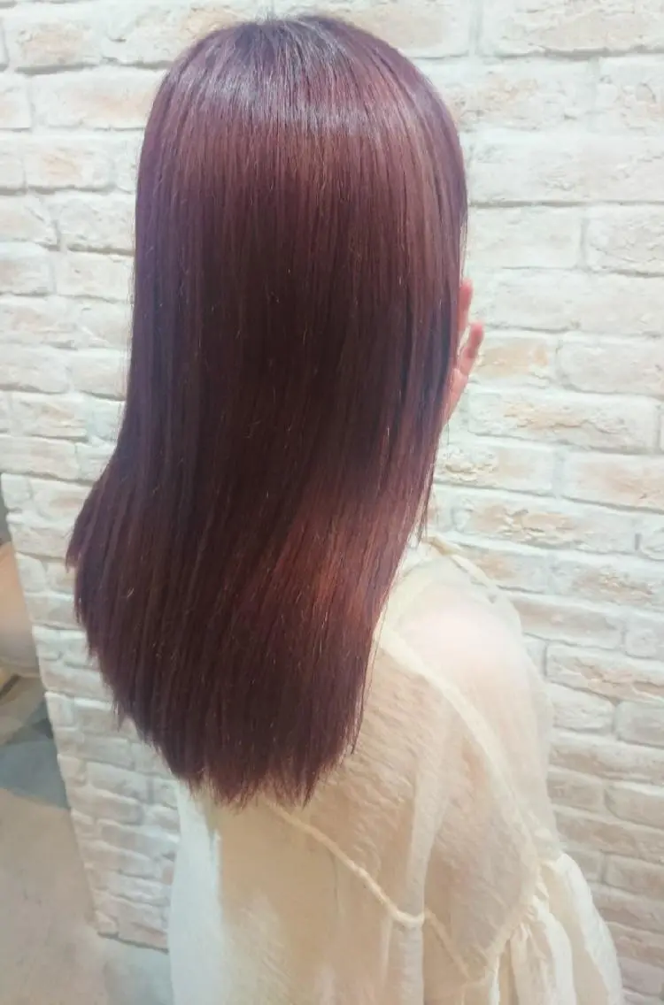 ロング カラー イルミナカラー ピンクカラー 赤松 摩美のヘアスタイル