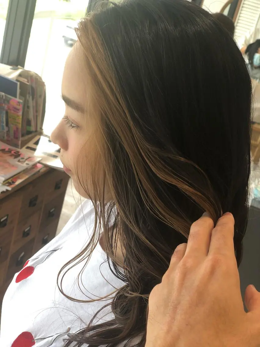 ロング カラー ミストバング  フェイスフレーミング Snaly カラー特化ページのヘアスタイル