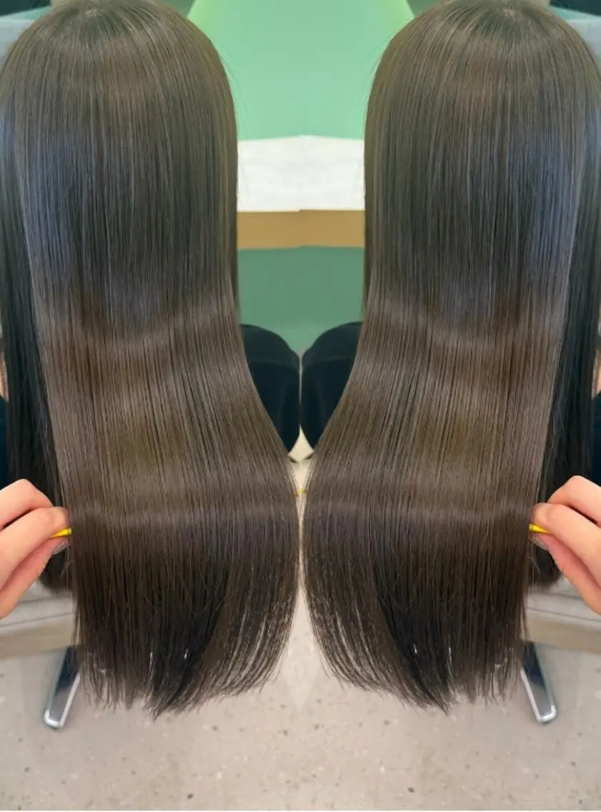 ロング パーマ ストレートパーマ カット ヘアカラー 縮毛矯正 トリートメント 髪質改善/透明感カラ ー/Ayana 🍒のヘアスタイル