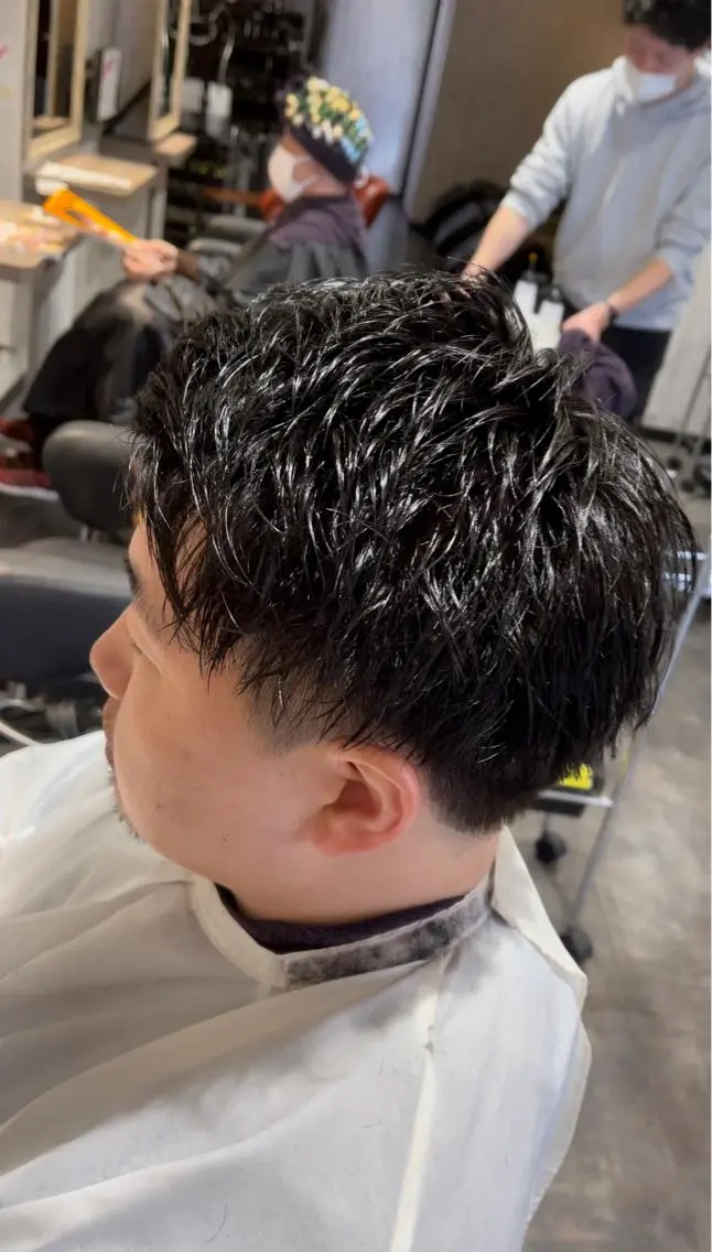 ショート メンズ カット 縮毛髪質改善カケル 透明感カラー✨のヘアスタイル