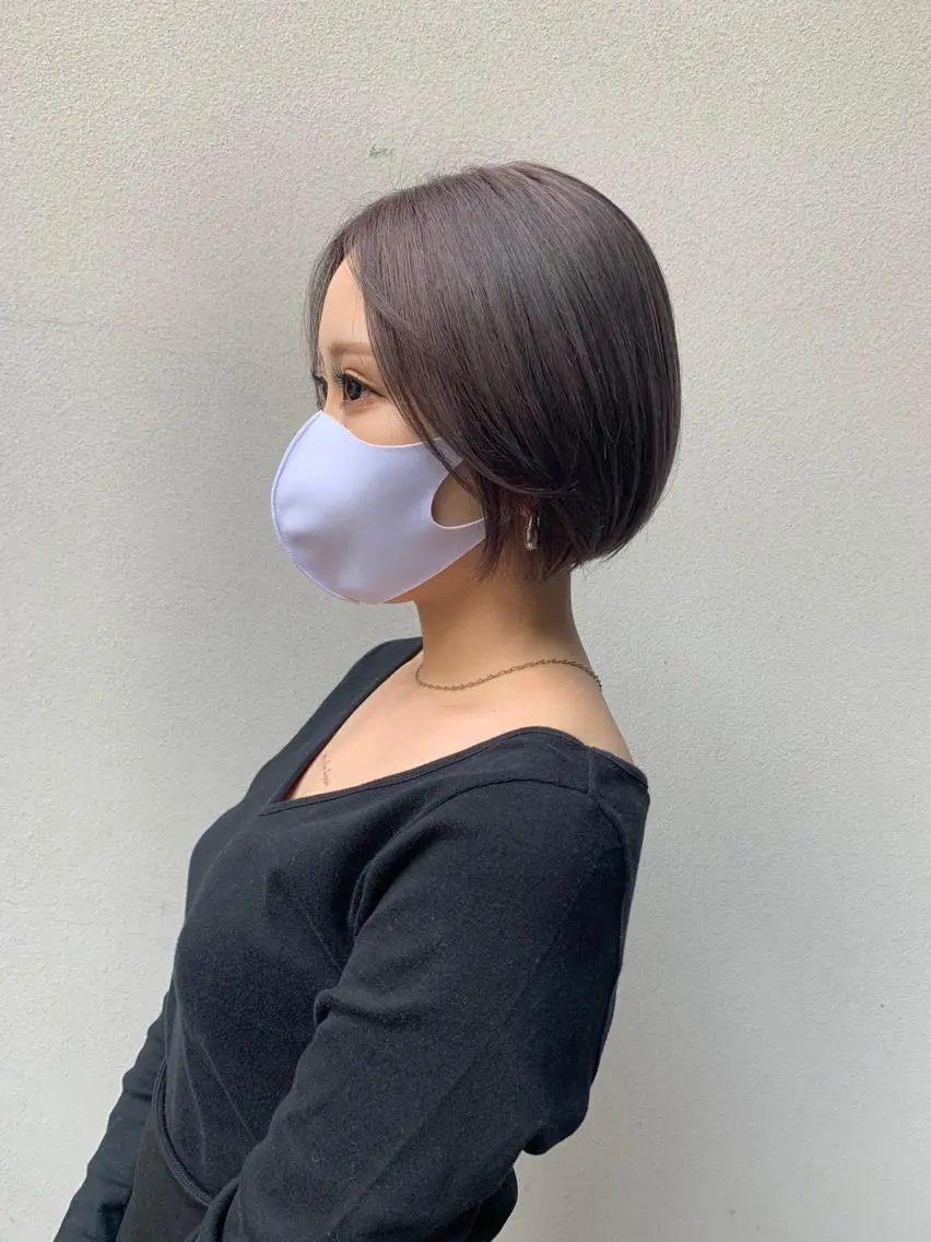 ショート カラー グレージュ ラベンダーカラー ラベンダーグレージュ ラベンダーグレー 矢野 晃平のヘアスタイル
