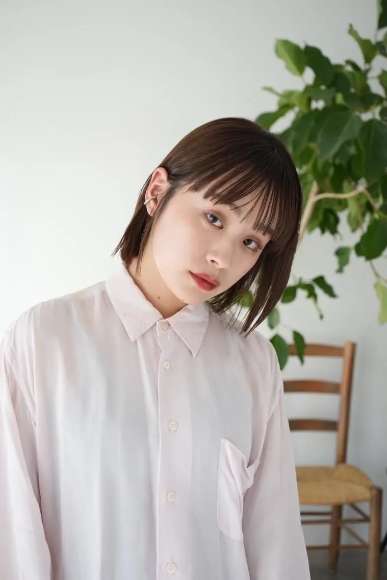 カラー ショート ヘアアレンジ ベージュカラー🧸/ 松崎/東区/田中理沙のヘアスタイル