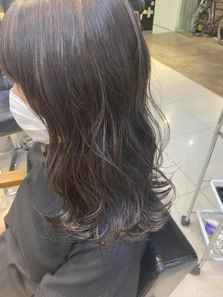 セミロング カラー ヘアアレンジ メンズ キッズ ネイル マツエク・マツパ 透明感カラー🤎 ゆりのヘアスタイル