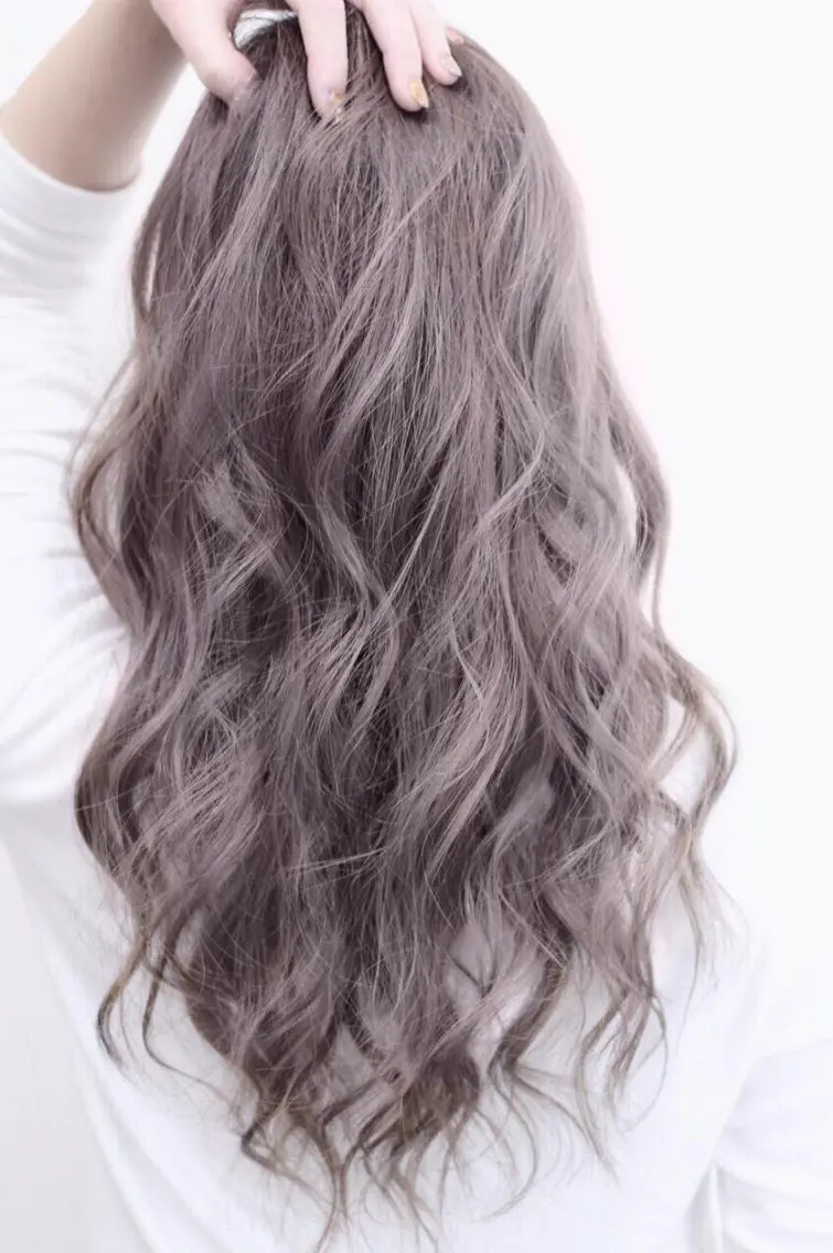 ロング カラー パーマ ヘアアレンジ 大阪レミーエクステ チビ編み込みのヘアスタイル