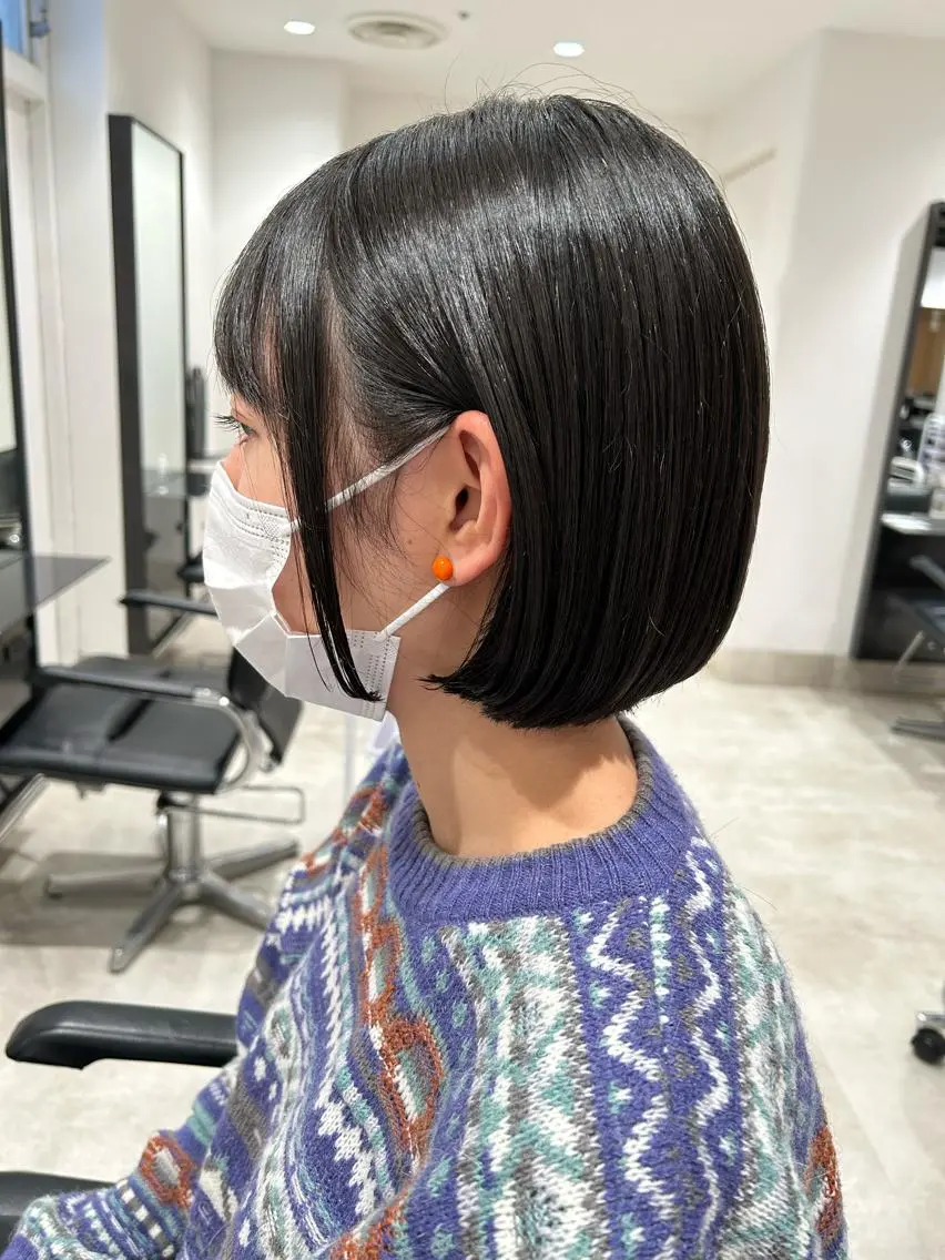 ショート カラー ボブ カット ヘアカラー トリートメント ヘッドスパ スキバサミを使わない カット🌼唯🌼のヘアスタイル