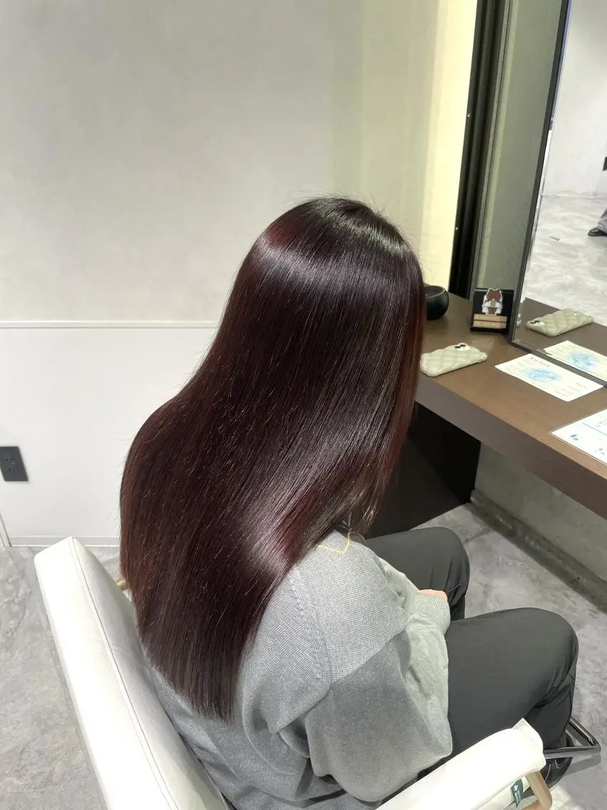 ロング ボブ ハイライト 髪質改善 レイヤーカット ロング 縮毛矯正 縮毛矯正特化🍥 竹口はるかのヘアスタイル