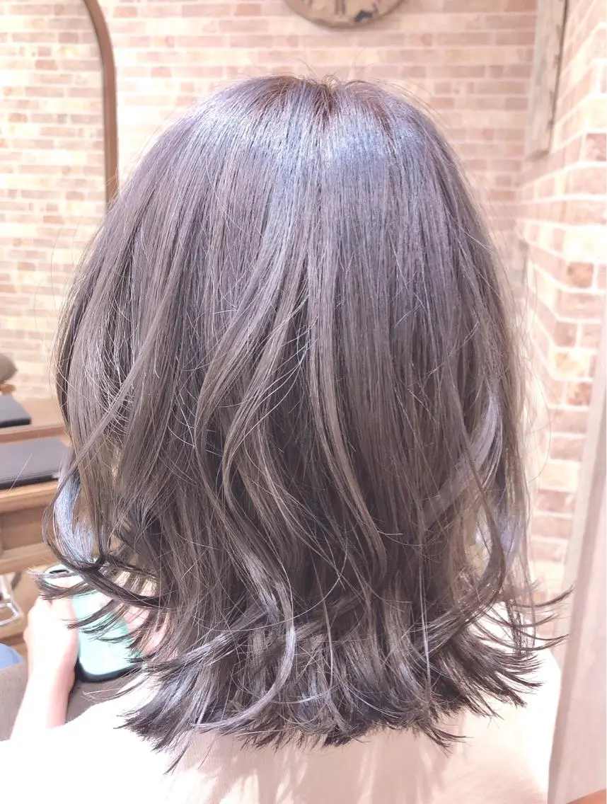 ミディアム カラー グレージュ ラベンダーカラー ラベンダーグレージュ ラベンダーグレー 大山 亮 【髪質改善】のヘアスタイル