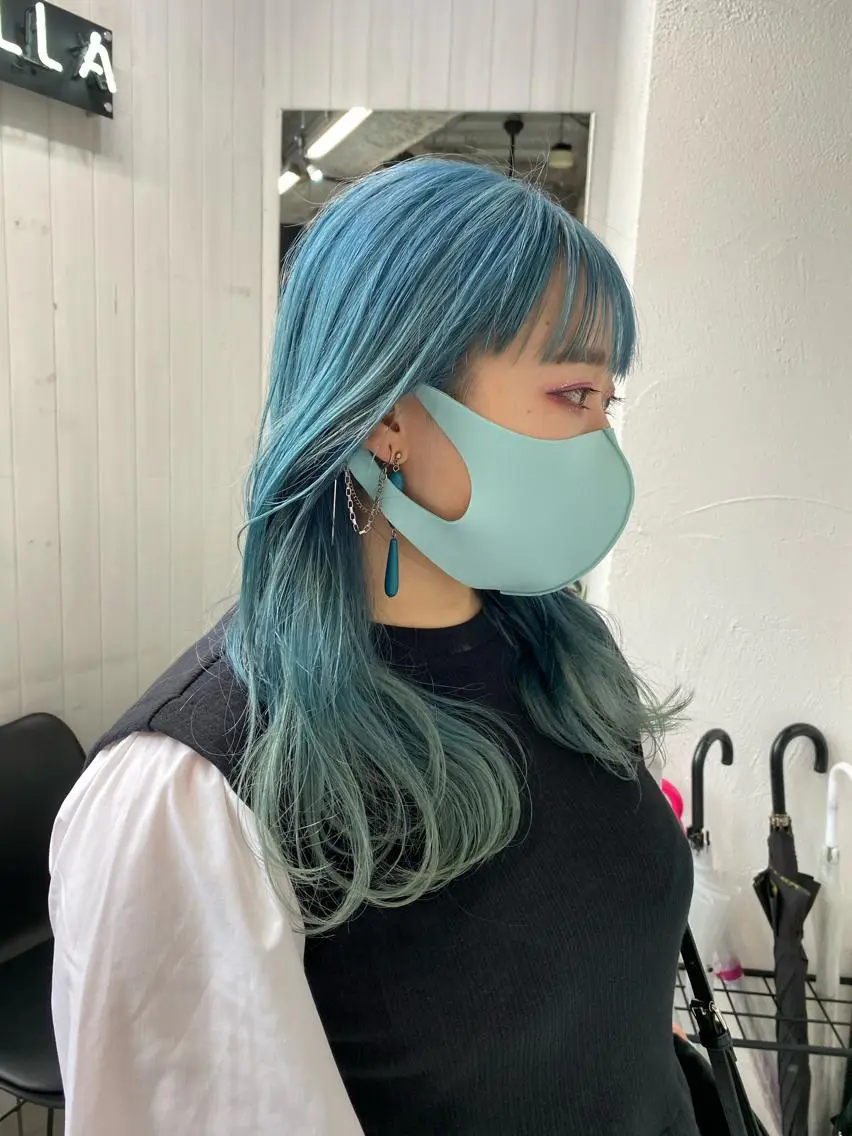 ロング カラー ヘアアレンジ ブリーチダブルカラー 元町三宮/三ノ宮のヘアスタイル