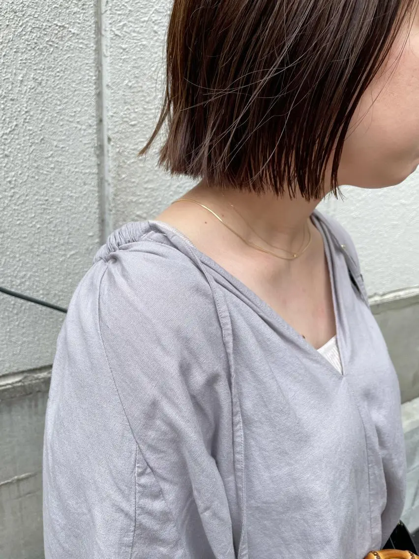 ミディアム カット ヘアカラー トリートメント ayane⭐️ボブ・ ショート・パーマのヘアスタイル
