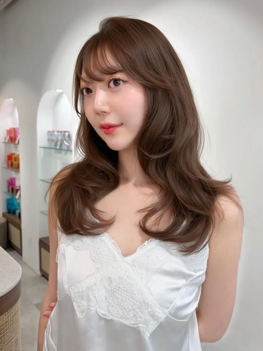 セミロング カット ヘアカラー トリートメント 藤野 結衣のヘアスタイル