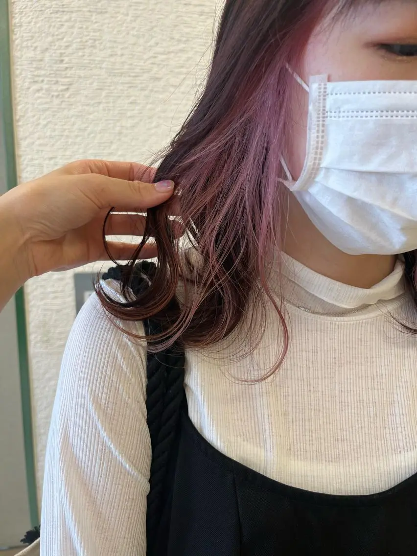 ミディアム カラー 暖色/ブリーチカラー 🎀 M i k uのヘアスタイル