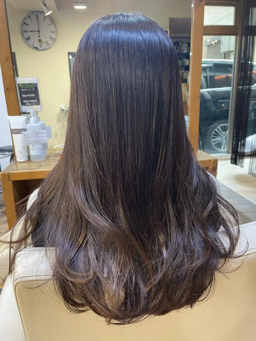 セミロング 縮毛矯正 山木 裕子のヘアスタイル
