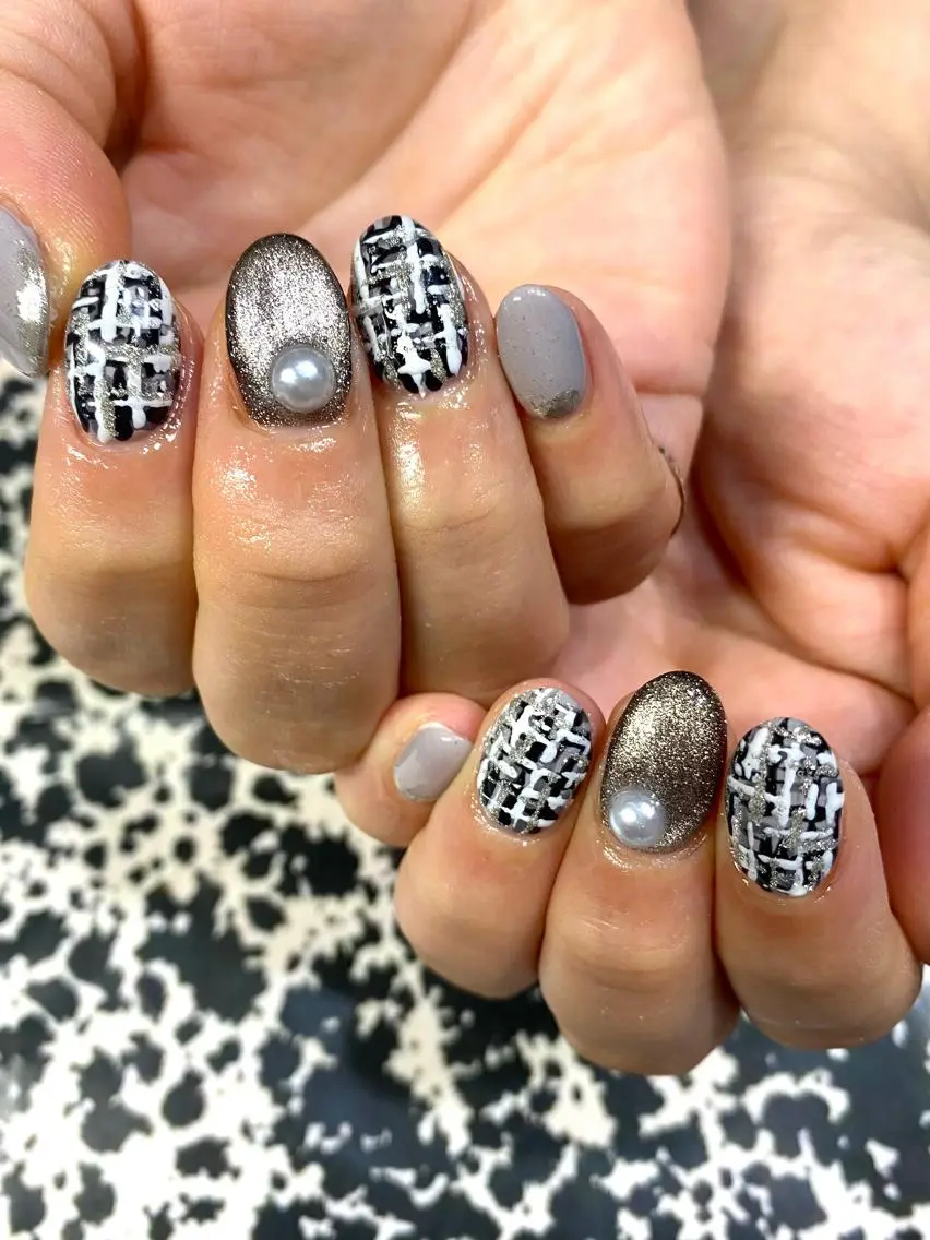 ネイル ツイードネイル ハンドネイル ★Rinail... .のネイルデザイン
