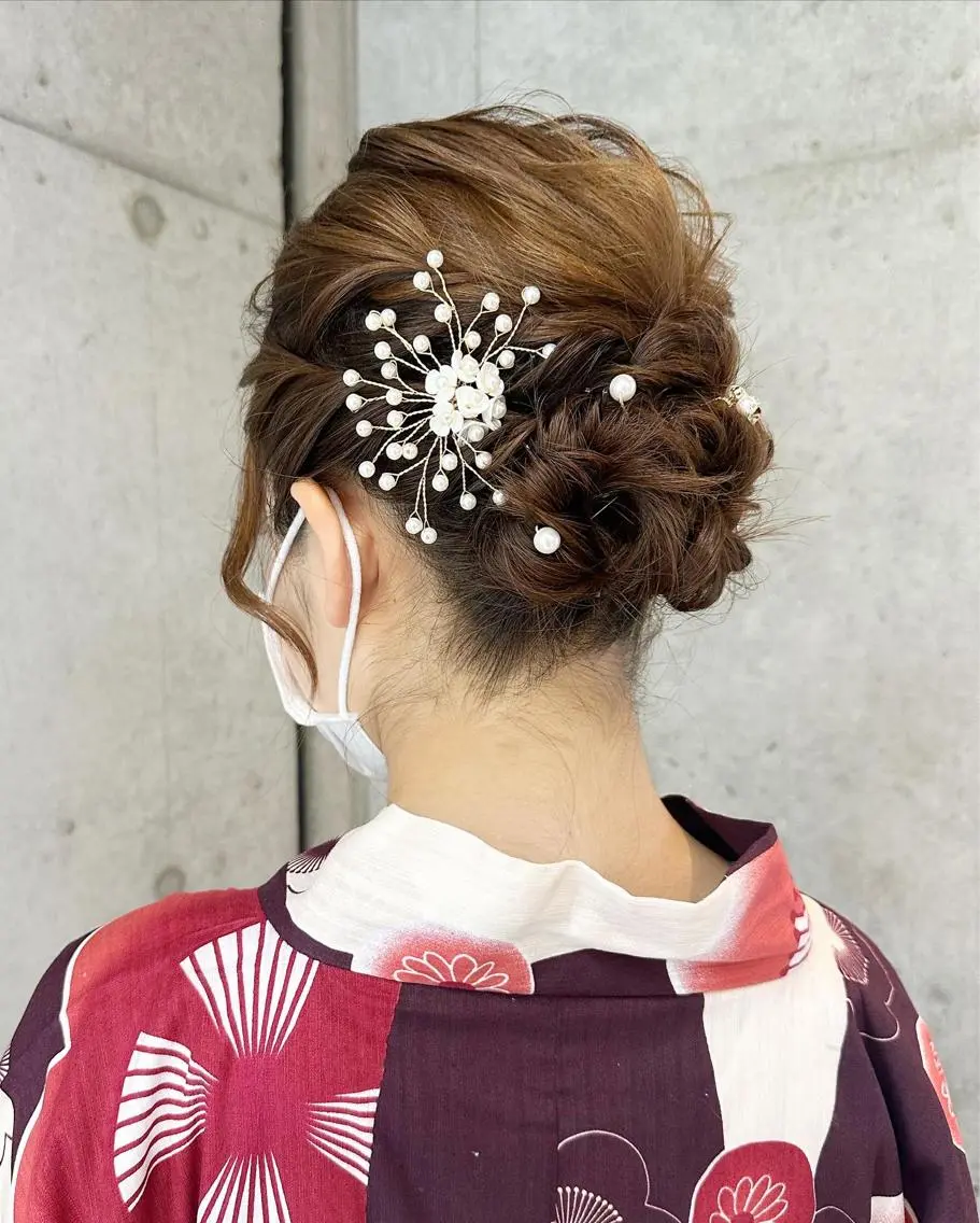 セミロング ヘアアレンジ 着付け 🎀ヘアセット/艶髪 /はやしほのか🎀のヘアスタイル