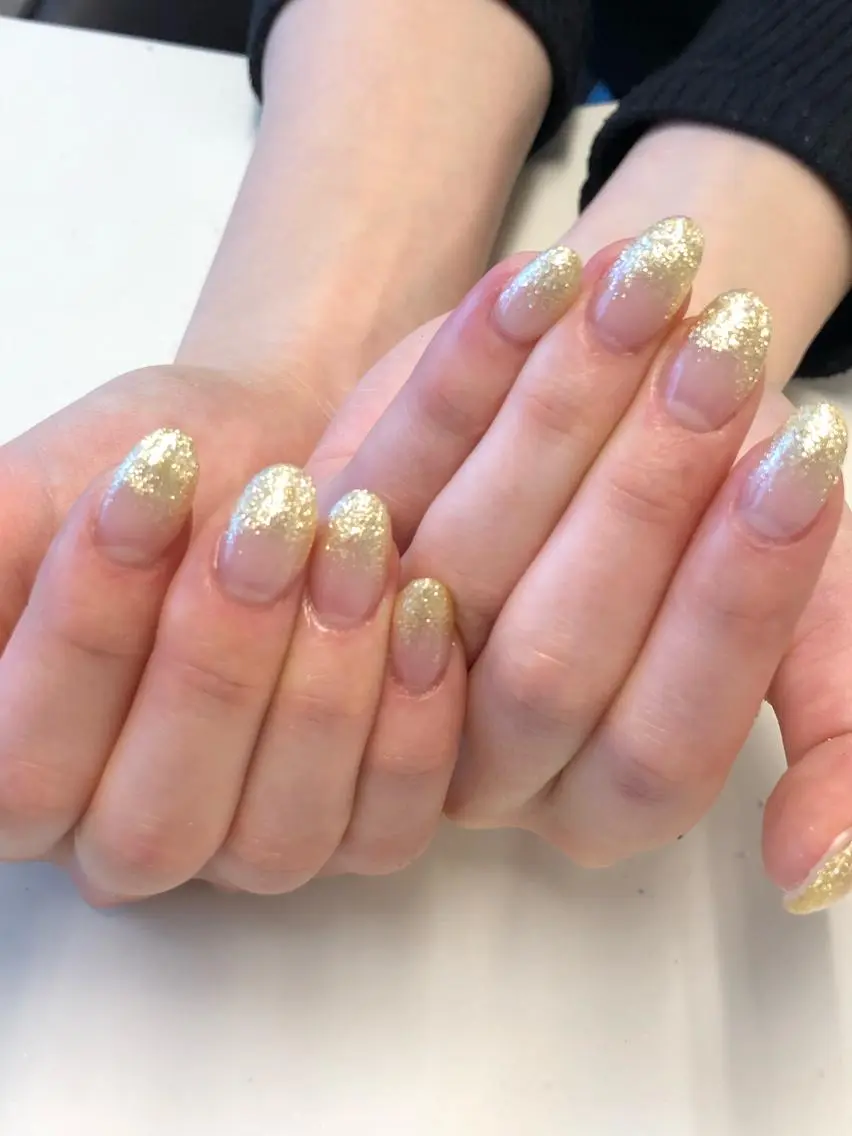 ネイル グラデーション ラメ(グリッター) ラメグラデーション スカルプネイル KIREIE NAILSのネイルデザイン