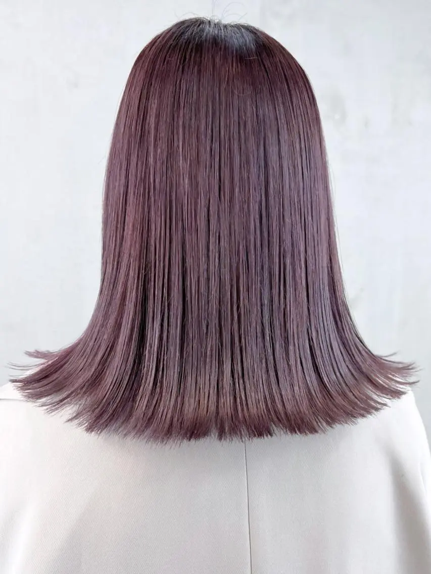ミディアム ヘアアレンジ パーマ カラー ラベンダーカラー ITbyALBUM 八王子店のヘアスタイル