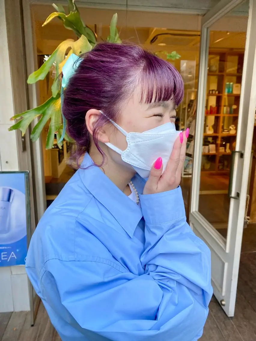 ロング カラー ヘアアレンジ ブリーチ BELLA阿部野 TOMOMIのヘアスタイル