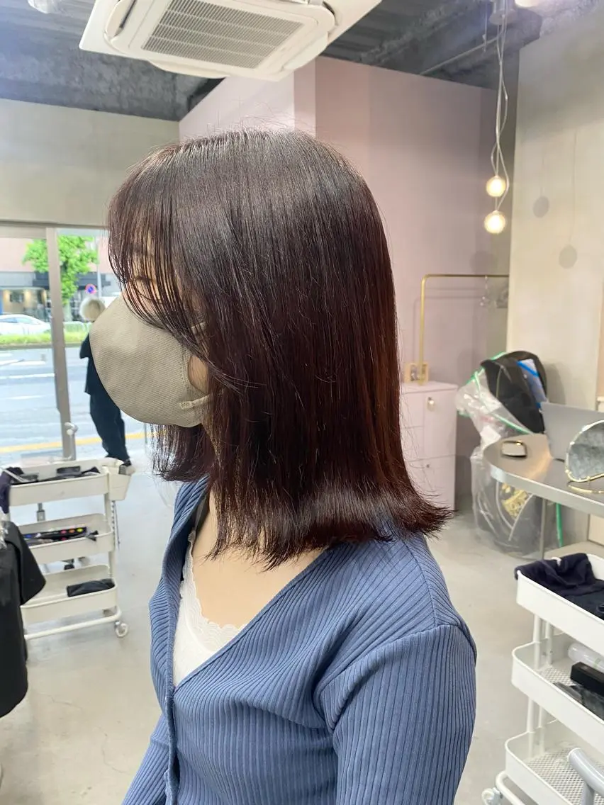 ミディアム カラー カット ヘアカラー トリートメント 前橋 姫奈のヘアスタイル